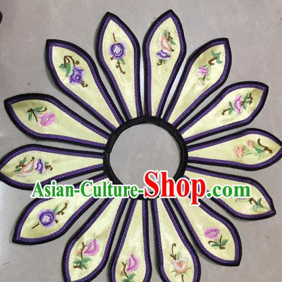 Chinese Traditional Embroidery Yellow Collar Shoulder Accessories National Embroidered Patch