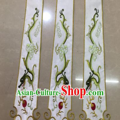 Chinese Traditional National Embroidered Dragon White Applique Dress Patch Embroidery Cloth Accessories