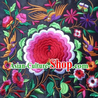 Chinese Traditional National Embroidered Peony Applique Dress Patch Embroidery Cloth Accessories