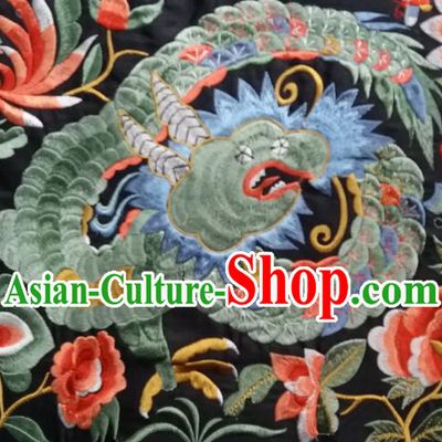 Chinese Traditional National Embroidered Dragon Peony Applique Dress Patch Embroidery Cloth Accessories