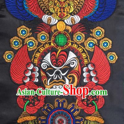 Chinese Traditional National Embroidered Beijing Opera Facial Masks Applique Dress Patch Embroidery Cloth Accessories