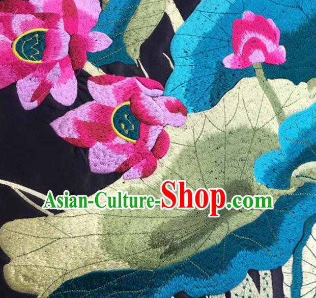 Chinese Traditional National Embroidered Red Lotus Applique Dress Patch Embroidery Cloth Accessories Chinese Traditional National Embroidered Red Lotus Applique Dress Patch Embroidery Cloth Accessories