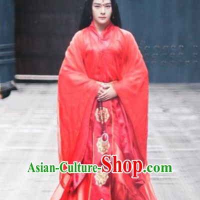 Chinese Drama Ancient Princess Costumes Jia Feng Xu Huang Traditional Han Dynasty Court Lady Red Hanfu Dress for Women