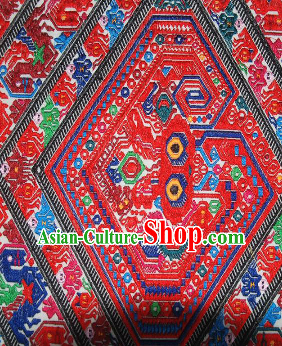 Chinese Traditional Embroidered Red Applique National Dress Patch Embroidery Cloth Accessories