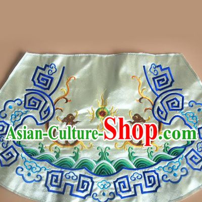 Chinese Traditional Embroidered Double Dragons Yellow Applique National Dress Patch Embroidery Cloth Accessories