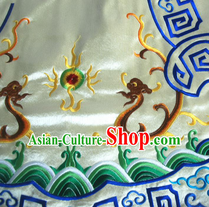 Chinese Traditional Embroidered Double Dragons Yellow Applique National Dress Patch Embroidery Cloth Accessories Chinese Traditional Embroidered Double Dragons Yellow Applique National Dress Patch Embroidery Cloth Accessories