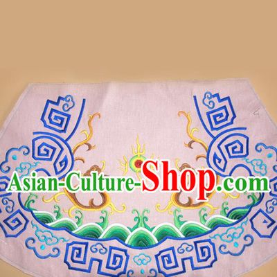 Chinese Traditional Embroidered Double Dragons Pink Applique National Dress Patch Embroidery Cloth Accessories