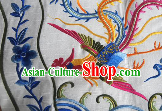 Chinese Traditional Embroidered Phoenix White Applique National Dress Patch Embroidery Cloth Accessories Chinese Traditional Embroidered Phoenix White Applique National Dress Patch Embroidery Cloth Accessories