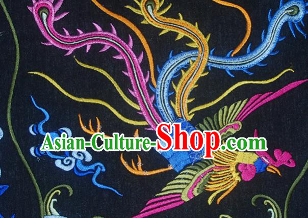 Chinese Traditional Embroidered Phoenix Black Applique National Dress Patch Embroidery Cloth Accessories Chinese Traditional Embroidered Phoenix Black Applique National Dress Patch Embroidery Cloth Accessories