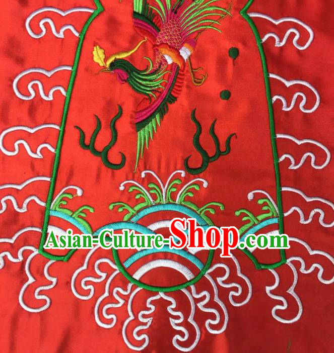 Chinese Traditional Embroidered Phoenix Red Applique National Dress Patch Embroidery Cloth Accessories Chinese Traditional Embroidered Phoenix Red Applique National Dress Patch Embroidery Cloth Accessories