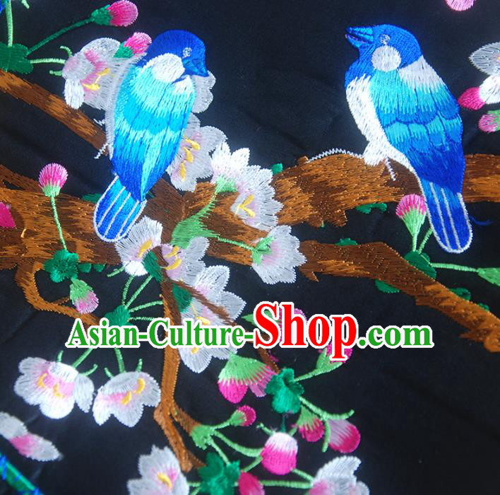 Chinese Traditional Embroidered Plum Birds Applique National Dress Patch Embroidery Cloth Accessories Chinese Traditional Embroidered Plum Birds Applique National Dress Patch Embroidery Cloth Accessories
