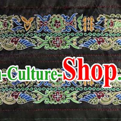 Chinese Traditional Embroidered Birds Black Applique National Dress Patch Embroidery Cloth Accessories