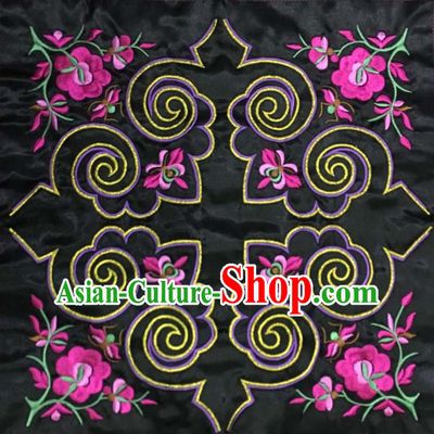 Chinese Traditional Embroidered Peach Flowers Applique National Dress Patch Embroidery Cloth Accessories