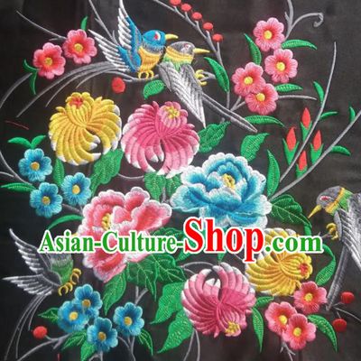 Chinese Traditional Embroidered Peony Chrysanthemum Plum Applique National Dress Patch Embroidery Cloth Accessories