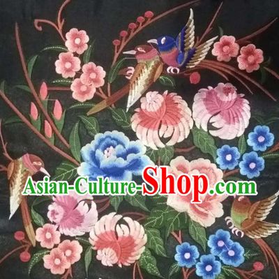 Chinese Traditional Embroidered Pink Peony Chrysanthemum Plum Applique National Dress Patch Embroidery Cloth Accessories
