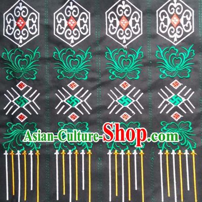 Chinese Traditional Embroidered Black Strap Applique National Dress Patch Embroidery Cloth Accessories