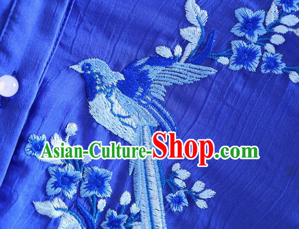 Chinese Traditional Tang Suit Embroidered Royalblue Cheongsam National Costume Qipao Dress for Women Chinese Traditional Tang Suit Embroidered Royalblue Cheongsam National Costume Qipao Dress for Women