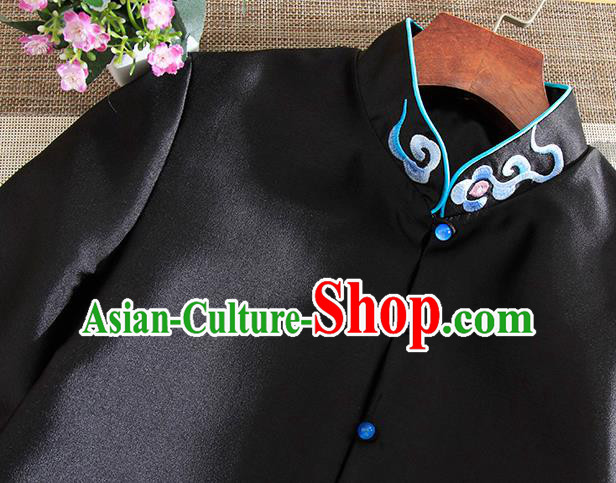 Chinese Traditional Tang Suit Embroidered Dragon Black Jacket National Costume Qipao Upper Outer Garment for Women Chinese Traditional Tang Suit Embroidered Dragon Black Jacket National Costume Qipao Upper Outer Garment for Women