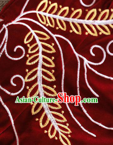 Chinese Traditional Tang Suit Embroidered Purplish Red Velvet Cheongsam National Costume Qipao Dress for Women Chinese Traditional Tang Suit Embroidered Purplish Red Velvet Cheongsam National Costume Qipao Dress for Women