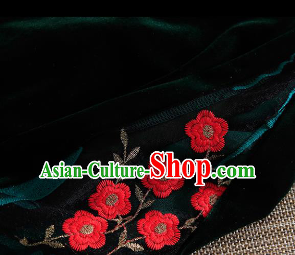 Chinese Traditional Tang Suit Embroidered Black Velvet Cheongsam National Costume Qipao Dress for Women Chinese Traditional Tang Suit Embroidered Black Velvet Cheongsam National Costume Qipao Dress for Women