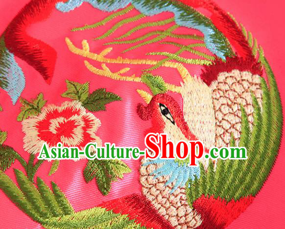 Chinese Traditional Tang Suit Embroidered Butterfly Phoenix Rosy Shirt National Costume Qipao Upper Outer Garment for Women Chinese Traditional Tang Suit Embroidered Butterfly Phoenix Rosy Shirt National Costume Qipao Upper Outer Garment for Women