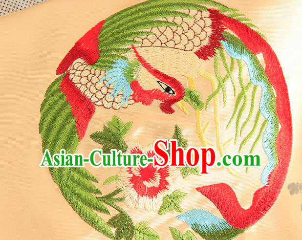 Chinese Traditional Tang Suit Embroidered Butterfly Phoenix Golden Shirt National Costume Qipao Upper Outer Garment for Women Chinese Traditional Tang Suit Embroidered Butterfly Phoenix Golden Shirt National Costume Qipao Upper Outer Garment for Women