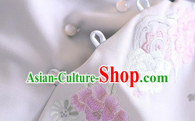 Chinese Traditional Tang Suit Embroidered Grey Cheongsam National Costume Qipao Dress for Women Chinese Traditional Tang Suit Embroidered Grey Cheongsam National Costume Qipao Dress for Women