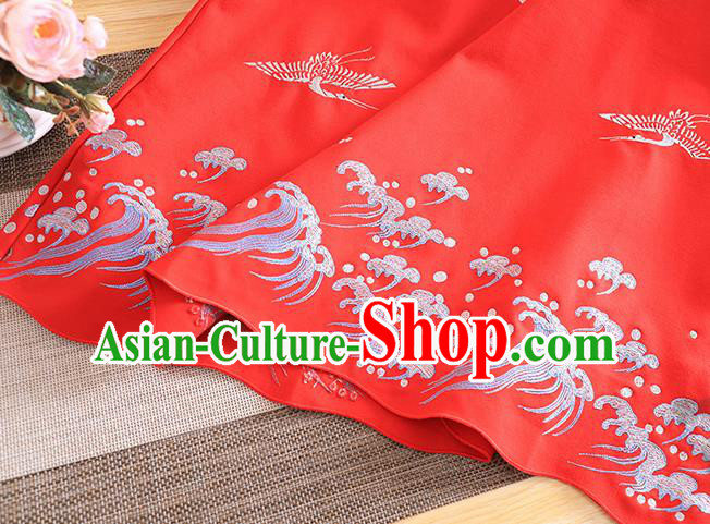 Chinese Traditional Red Cheongsam National Costume Embroidered Qipao Dress for Women Chinese Traditional Red Cheongsam National Costume Embroidered Qipao Dress for Women