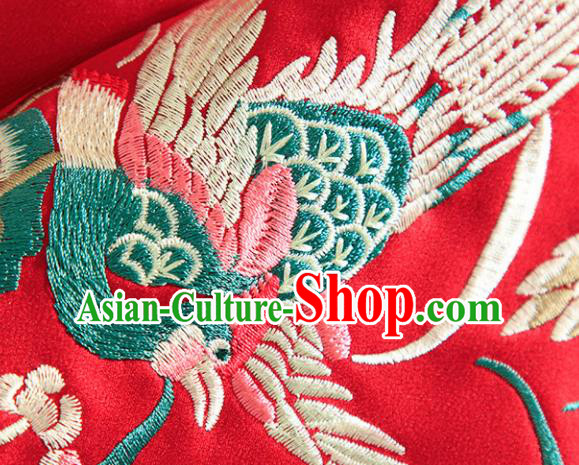 Chinese Traditional Tang Suit Embroidered Red Cotton Wadded Jacket National Costume Qipao Upper Outer Garment for Women Chinese Traditional Tang Suit Embroidered Red Cotton Wadded Jacket National Costume Qipao Upper Outer Garment for Women