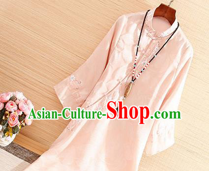Traditional Chinese National Embroidered Pink Qipao Dress Tang Suit Cheongsam Costume for Women Traditional Chinese National Embroidered Pink Qipao Dress Tang Suit Cheongsam Costume for Women