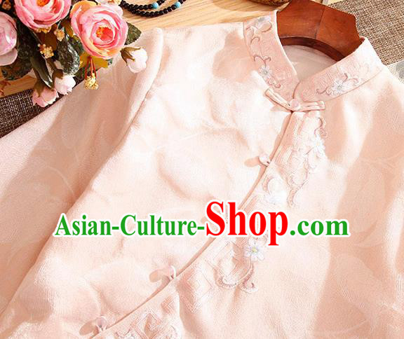 Traditional Chinese National Embroidered Pink Qipao Dress Tang Suit Cheongsam Costume for Women Traditional Chinese National Embroidered Pink Qipao Dress Tang Suit Cheongsam Costume for Women