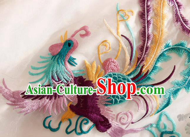 Traditional Chinese National Embroidered Phoenix White Qipao Dress Tang Suit Cheongsam Costume for Women Traditional Chinese National Embroidered Phoenix White Qipao Dress Tang Suit Cheongsam Costume for Women
