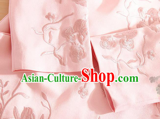 Traditional Chinese National Embroidered Pink Qipao Dress Tang Suit Cheongsam Costume for Women Traditional Chinese National Embroidered Pink Qipao Dress Tang Suit Cheongsam Costume for Women