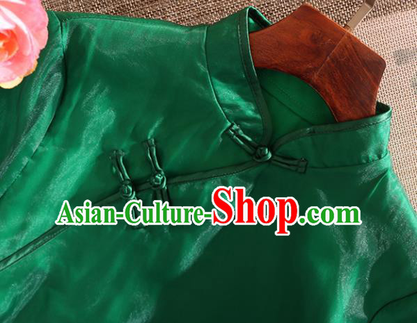 Chinese Traditional Tang Suit Embroidered Dragon Green Organza Blouse National Costume Qipao Upper Outer Garment for Women Chinese Traditional Tang Suit Embroidered Dragon Green Organza Blouse National Costume Qipao Upper Outer Garment for Women