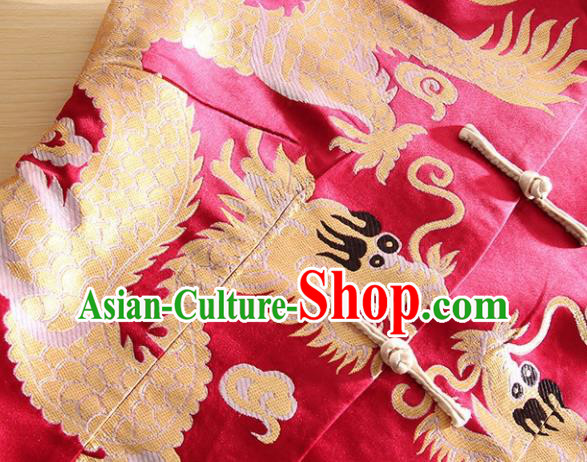 Chinese Traditional Wine Red Brocade Vest National Dress Tang Suit Waistcoat for Women Chinese Traditional Wine Red Brocade Vest National Dress Tang Suit Waistcoat for Women