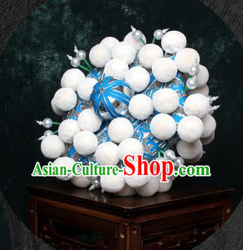 Chinese Traditional Beijing Opera Takefu Hat Peking Opera White Venonat Helmet for Men Chinese Traditional Beijing Opera Takefu Hat Peking Opera White Venonat Helmet for Men