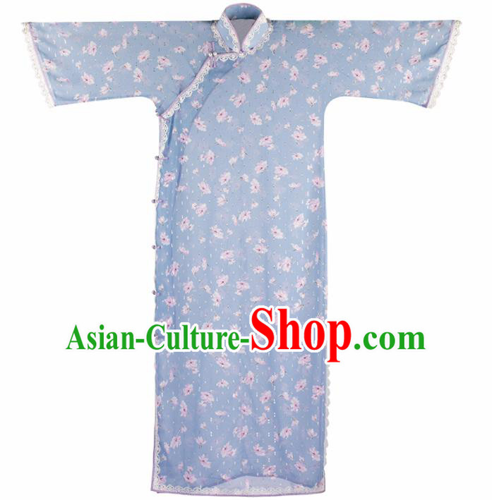 Traditional Chinese Printing Violet Qipao Dress National Tang Suit Cheongsam Costume for Women Traditional Chinese Printing Violet Qipao Dress National Tang Suit Cheongsam Costume for Women
