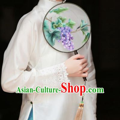 Chinese Traditional Tang Suit White Shirt National Costume Republic of China Qipao Upper Outer Garment for Women