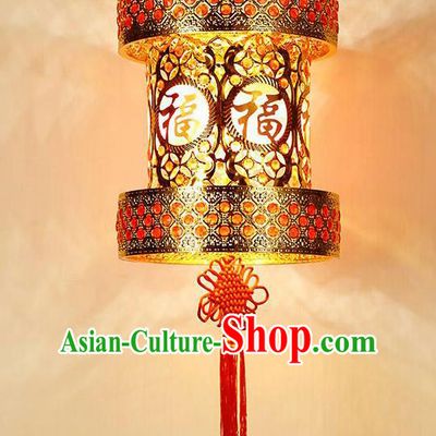Chinese Traditional New Year Iron Red Palace Lantern Handmade Hanging Lantern Asian Ceiling Lanterns Ancient Lamp