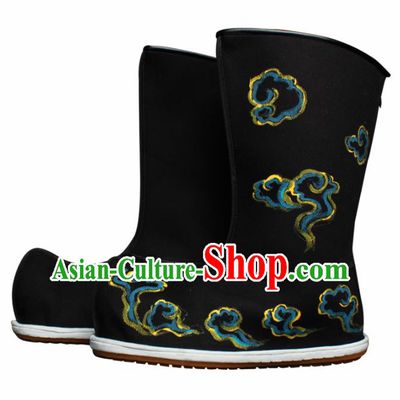 Chinese Traditional Beijing Opera Takefu Boots Ancient Wealth God Shoes for Men