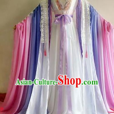 Chinese Traditional Cosplay Goddess Princess Pink Costume Ancient Imperial Consort Hanfu Dress for Women