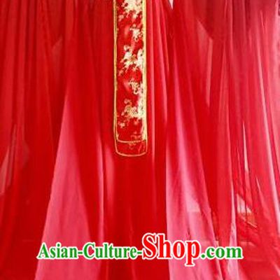 Chinese Traditional Cosplay Court Queen Wedding Costume Ancient Imperial Empress Red Hanfu Dress for Women