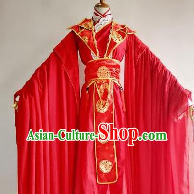 Chinese Traditional Cosplay Prince Wedding Red Costume Ancient Swordsman Hanfu Clothing for Men