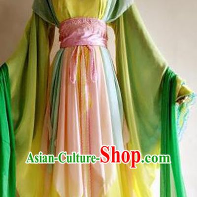Chinese Traditional Cosplay Court Lady Costume Ancient Princess Yellow Hanfu Dress for Women