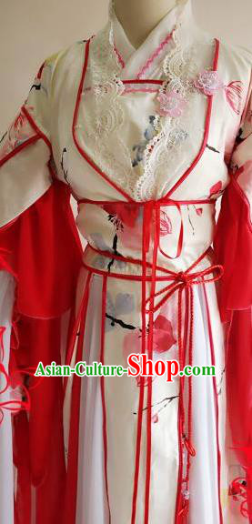 Chinese Traditional Cosplay Goddess White Costume Ancient Royal Princess Hanfu Dress for Women Chinese Traditional Cosplay Goddess White Costume Ancient Royal Princess Hanfu Dress for Women