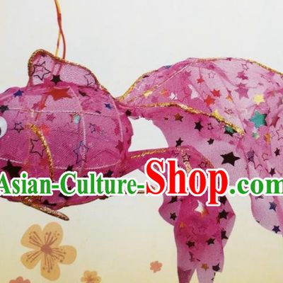 Chinese Traditional New Year Paillette Goldfish Palace Lantern Handmade Hanging Lantern Asian Ceiling Lanterns Ancient Lamp