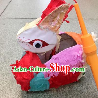Chinese Traditional New Year Colorful Rabbit Palace Lantern Handmade Hanging Lantern Asian Ceiling Lanterns Ancient Lamp