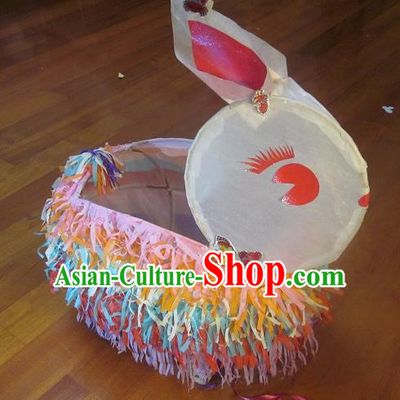 Chinese Traditional New Year Bamboo Colorful Rabbit Palace Lantern Asian Handmade Lantern Ancient Lamp