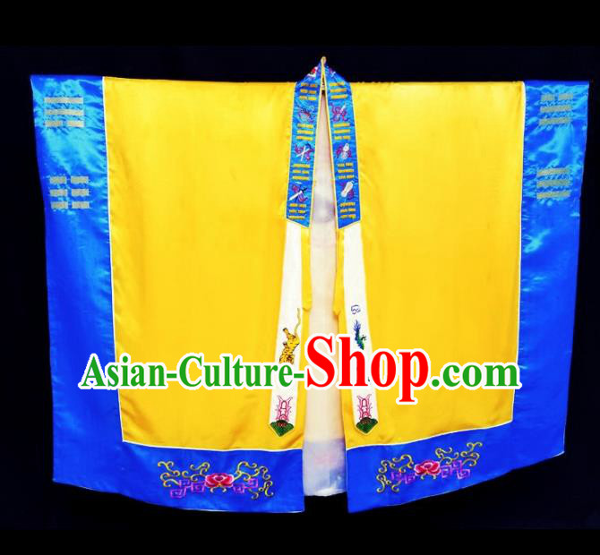 Chinese Traditional Taoism Costume Ancient Taoist Priest Cassocks Embroidered Tai Chi Yellow Vestment Chinese Traditional Taoism Costume Ancient Taoist Priest Cassocks Embroidered Tai Chi Yellow Vestment