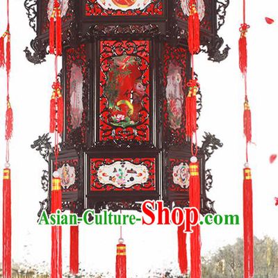 Chinese Traditional Handmade Plastic Palace Lantern Asian New Year Lantern Ancient Ceiling Lamp